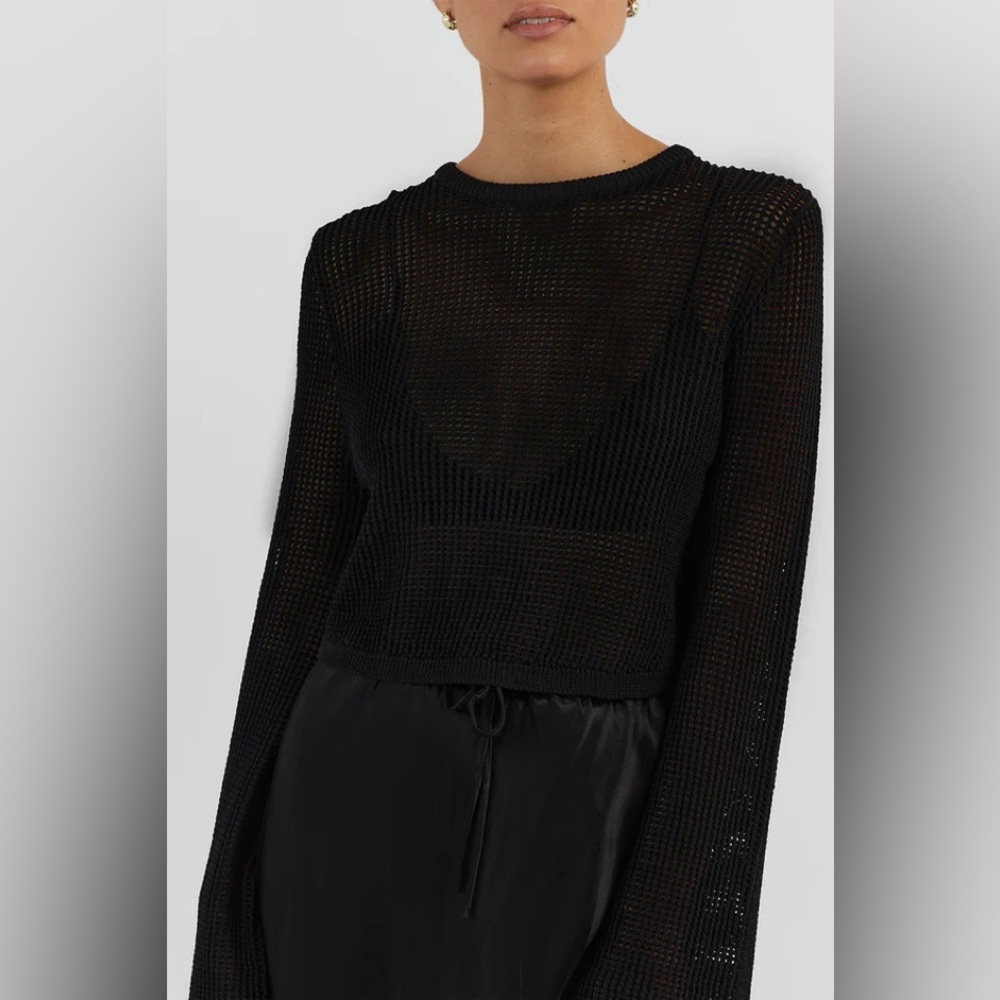 DISSH Long Sleeve Mesh Crop XS Black
